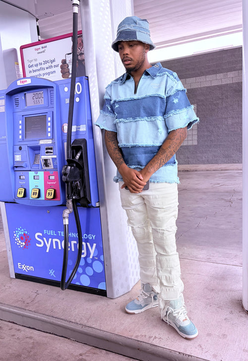Denim Blue Static Polo